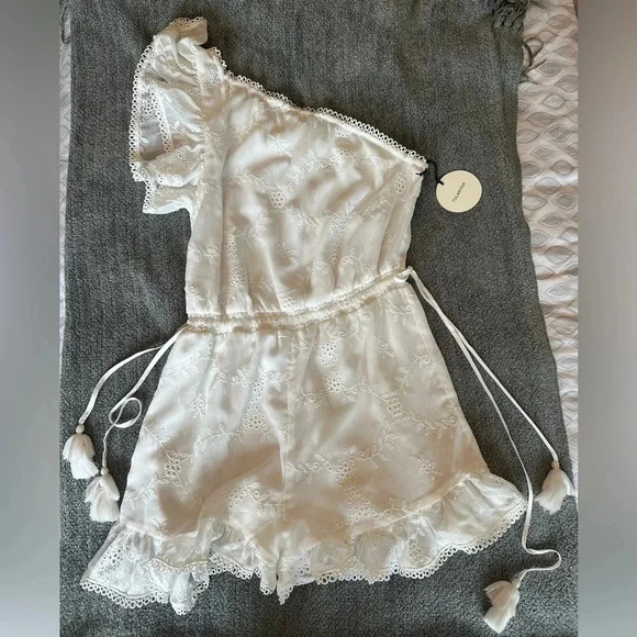 Tularosa Davey One Shoulder Romper in White - Picture 2 of 8